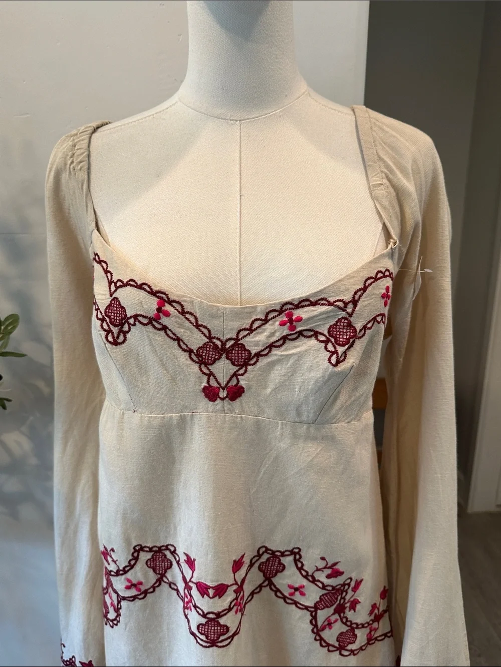 Free People Bali Marlene Floral Embroidered Mini Dress New!